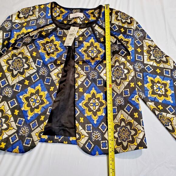 NWT Ann Taylor LOFT Mosaic Brocade Shimmer Jacquard Jacket Women's Size XXS - Picture 8 of 10